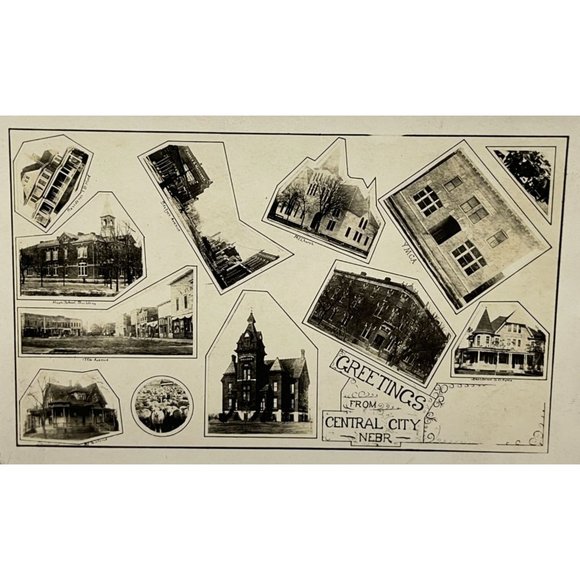 Postcard RPPC Central City NE Nebraska Real Photo Landmarks c1910 YMCA Church - Picture 4 of 6